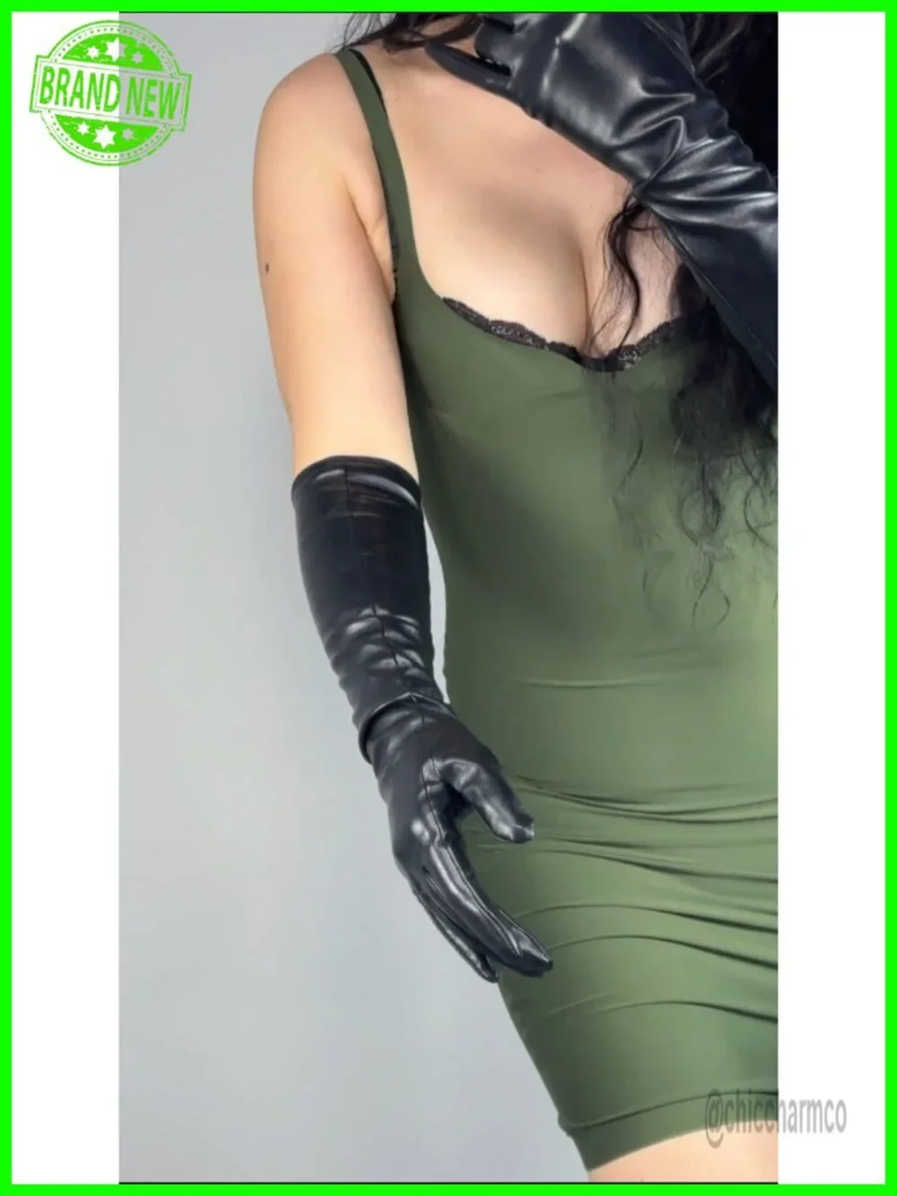 Long Faux Leather Gloves Over Elbow Opera Length Winter Warmers
